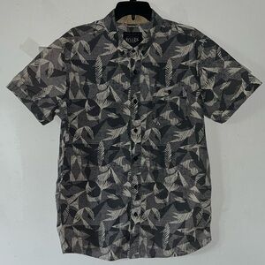 Roark Loyal artifacts & adventure cotton button up mens shirt size large gray